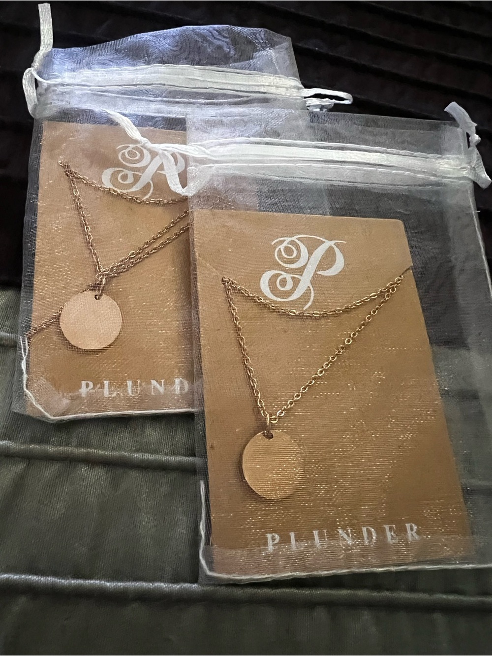 Plunder Women’s Gold Disc Pendant Necklace